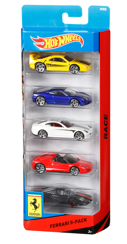 Hot Wheels 5-car packs deliver five of the coolest 1:64 scale die-cast vehi...