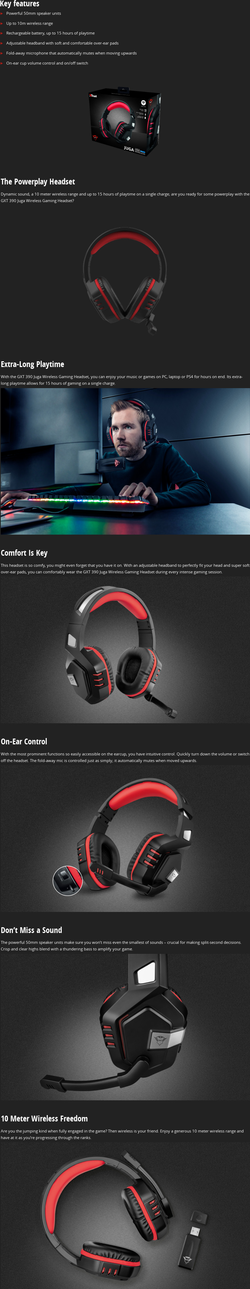 Trust gxt 390 best sale juga wireless gaming headset