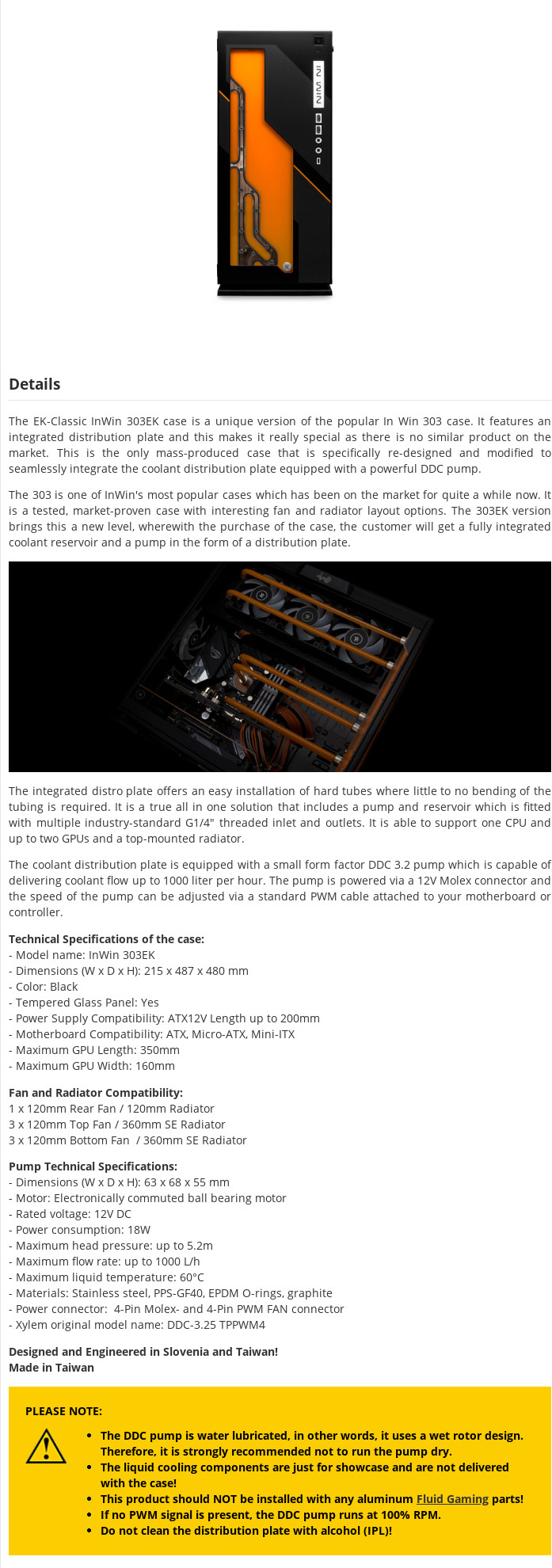 Ek Water Blocks Ek Classic In Win 303ek Atx Mid Tower 1a Lv