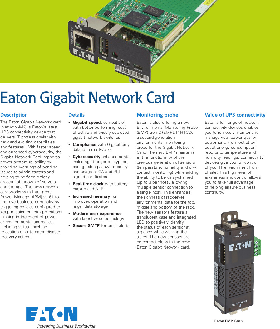 Сетевая карта Eaton Network M2 Card - 1a.lv